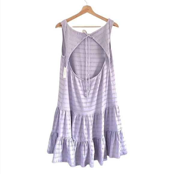 NWT Anthropologie Josephine Lavender Flounced Open Back Mini Dress Medium - Picture 6 of 16
